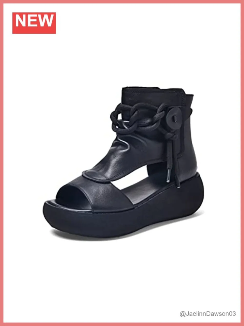 High Top Leather Sandals Open Toe Women's Sandals
